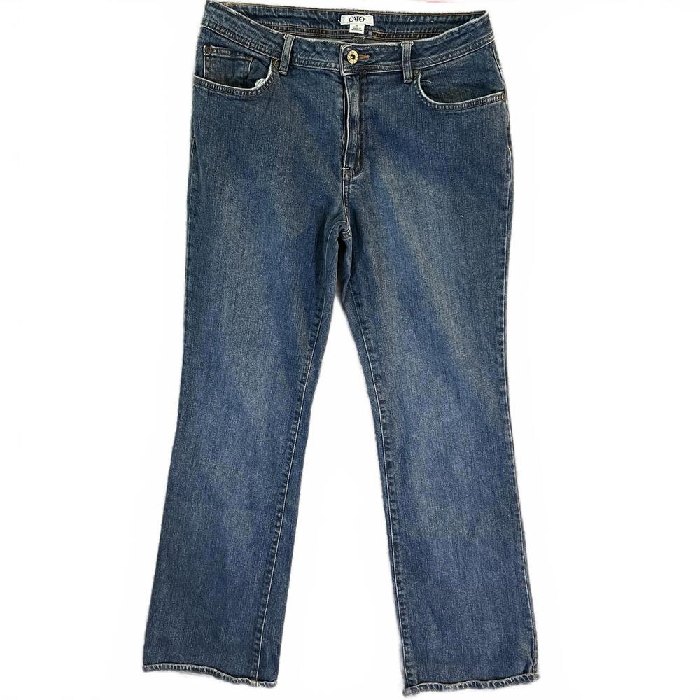 Cato's Women Y2K Jean Size 12 Retro Bootcut Mid Reg Comfort Fit